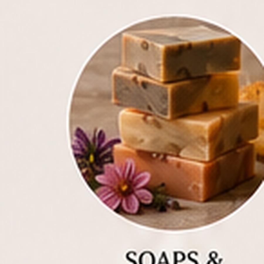 Handmade soaps curing on rack